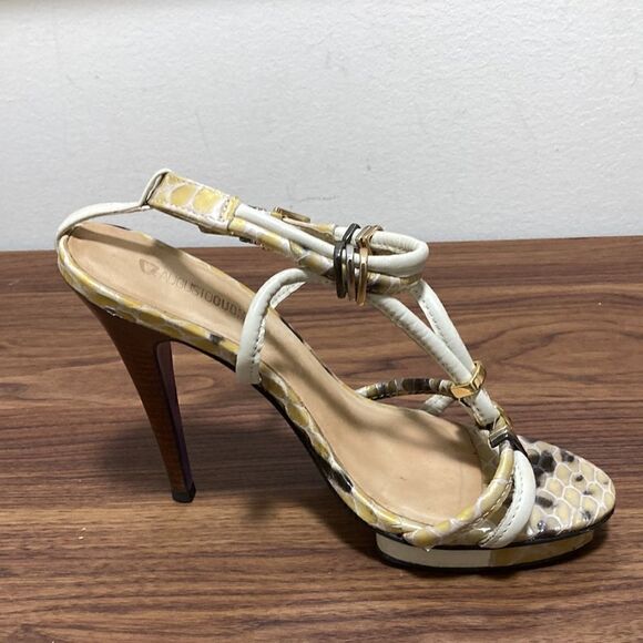 Augusto Cuomo Ankle Strap  Leather Sandal With Stiletto Heel. Size 39/8.5. - Picture 3 of 8